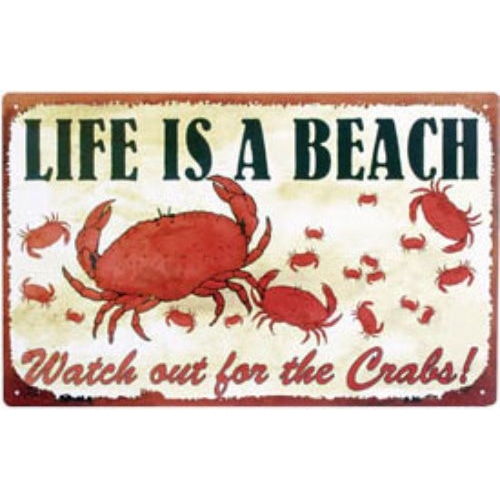 LIFE IS A BEACH 해변 틴사인40.5x25.5cm,메탈시티