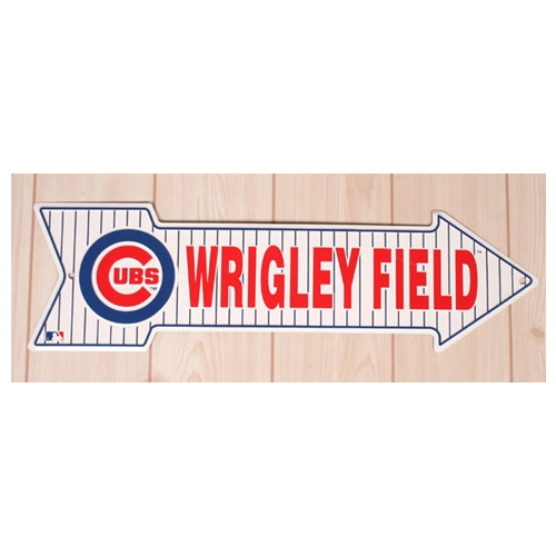 Wrigley Field Chicago 야구 화살표 틴사인49.5x14.5cm,메탈시티