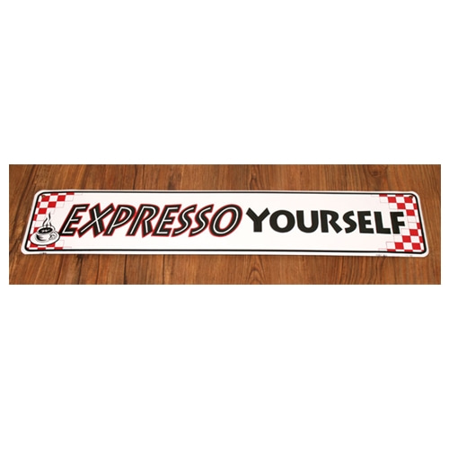 Expresso Yourself  커피 거리표지판 틴사인61.0x12.5cm,메탈시티