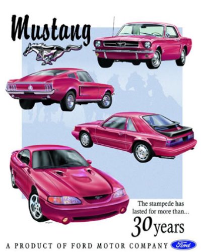 Ford Mustang 30 Year Tribute 틴사인31.5x40.5cm,메탈시티