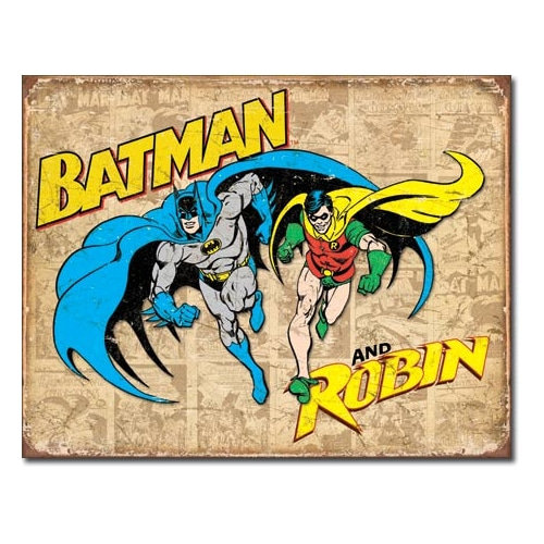 Batman and Robin Weathered 틴사인 배트맨 로빈40.5x31.5cm,메탈시티