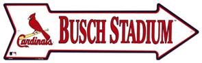 Busch Stadium - Cardinals 야구 화살표 틴사인49.5x14.5cm,메탈시티