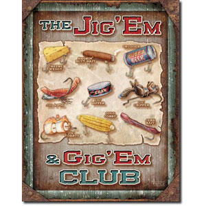 Jig &#039;Em &amp; Gig &#039;Em Club 틴사인31.5x40.5cm,메탈시티
