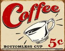 Coffee 5 cents 커피 틴사인40.5x31.5cm,메탈시티