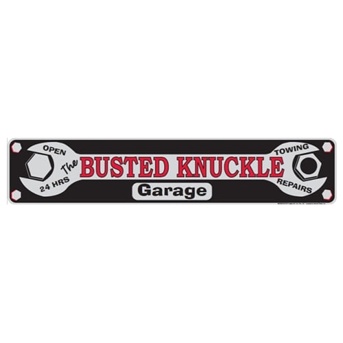 Busted Knuckle 거리표지판 틴사인61x12.5cm,메탈시티