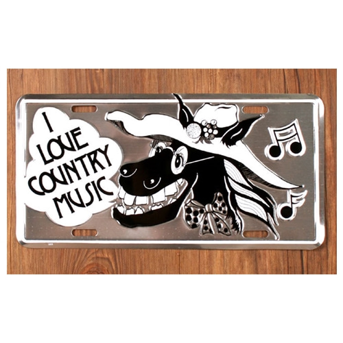 I Love Country Music-실버30.5x15.0cm,메탈시티