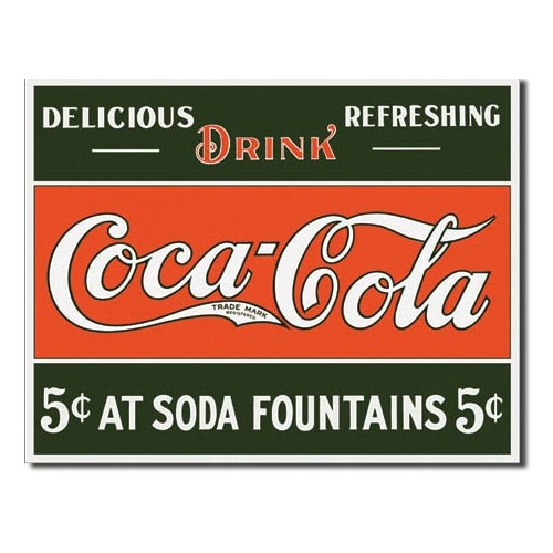 COKE 5 cents at Fountain 틴사인40.5x31.5cm,메탈시티