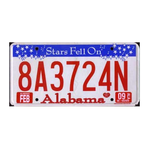 Alabama 자동차 번호판-평면30.5x15.5cm,메탈시티
