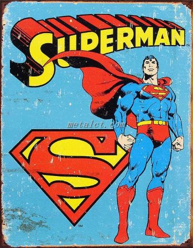 Superman - Retro 슈퍼맨 틴사인31.5x40.5cm,메탈시티