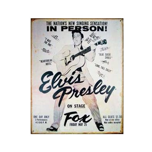 Elvis Presley in Person 엘비스 틴사인30.5x38cm,메탈시티