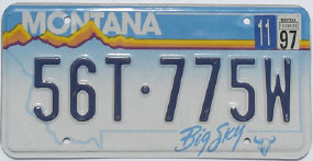 Montana 자동차 번호판 30.5x15.5cm,메탈시티