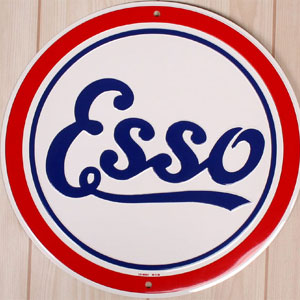 Esso 라운드 틴사인30cm,메탈시티