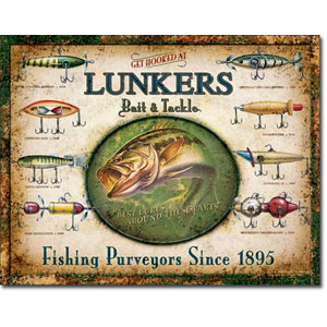 Lunker&#039;s Lures 낚시 틴사인40.5x31.5cm,메탈시티
